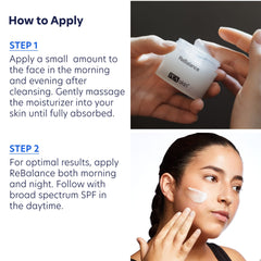 Hydratation quotidienne avec PCA SKIN ReBalance pour une peau équilibrée.