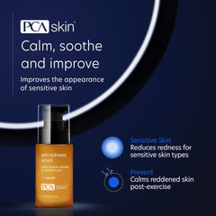 Sérum PCA SKIN Anti-Rougeur – ingrédients aldavine mis en avant pour calmer la peau.
