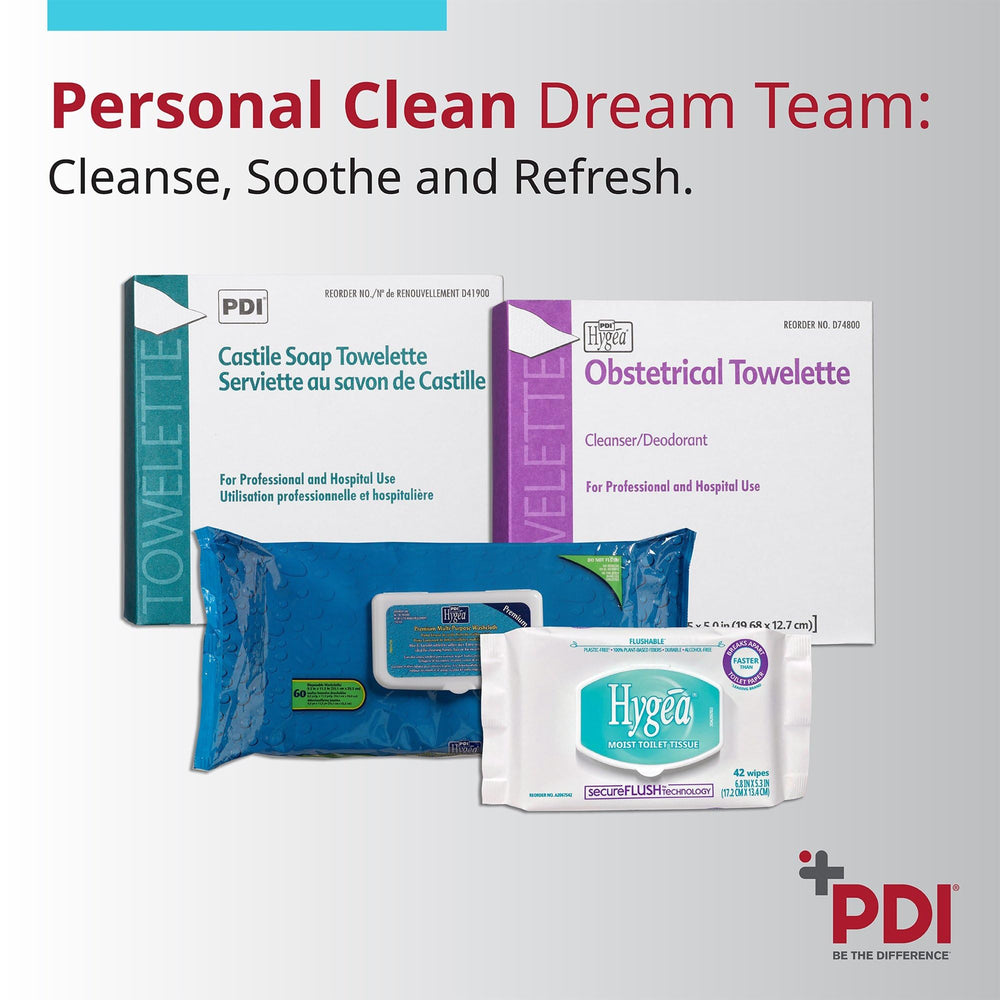 Lingettes PDI Castile – pH équilibré pour une sensation agréable.