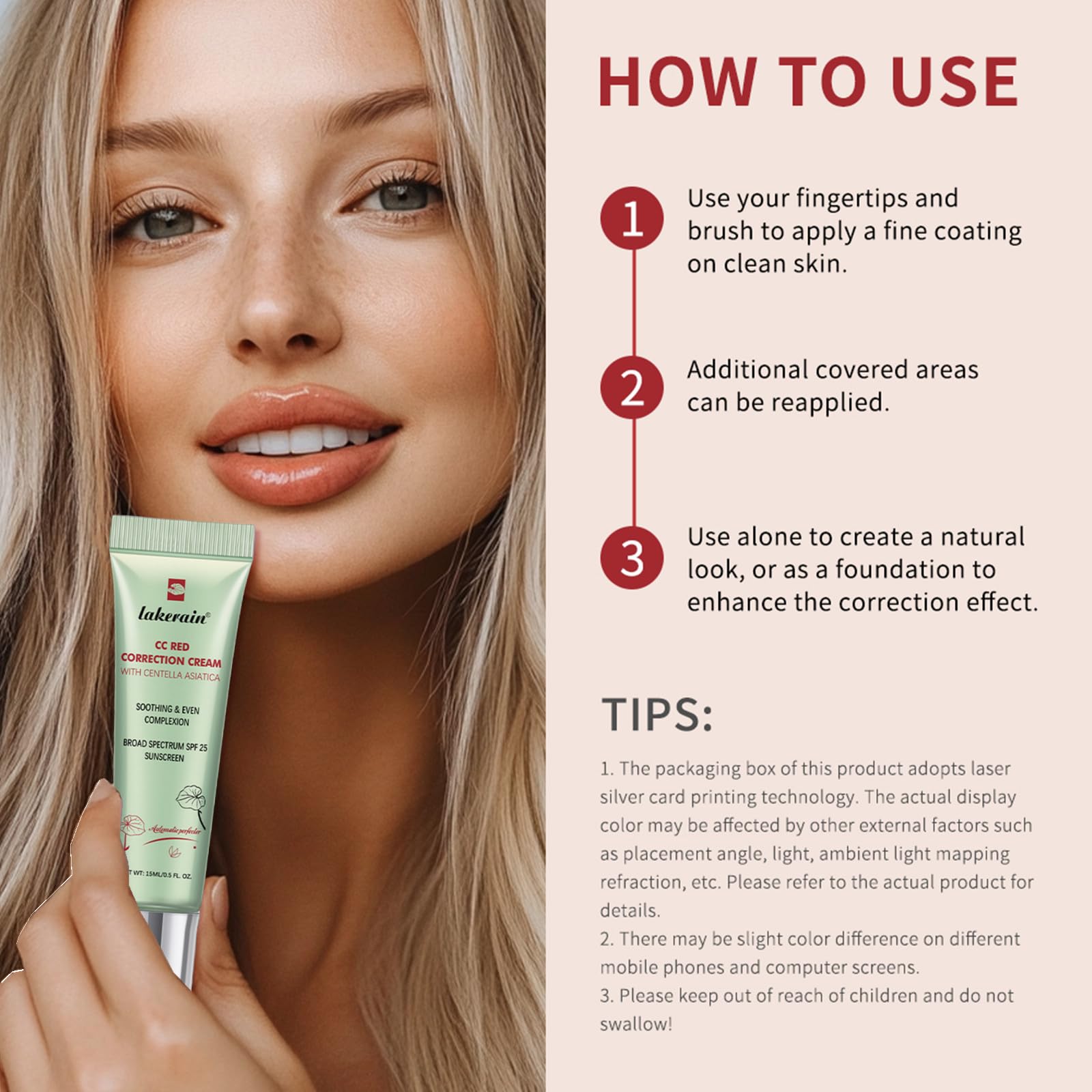 Pdtwq CC Crème Rouge Centella – hydratation légère qui apaise les peaux sensibles.