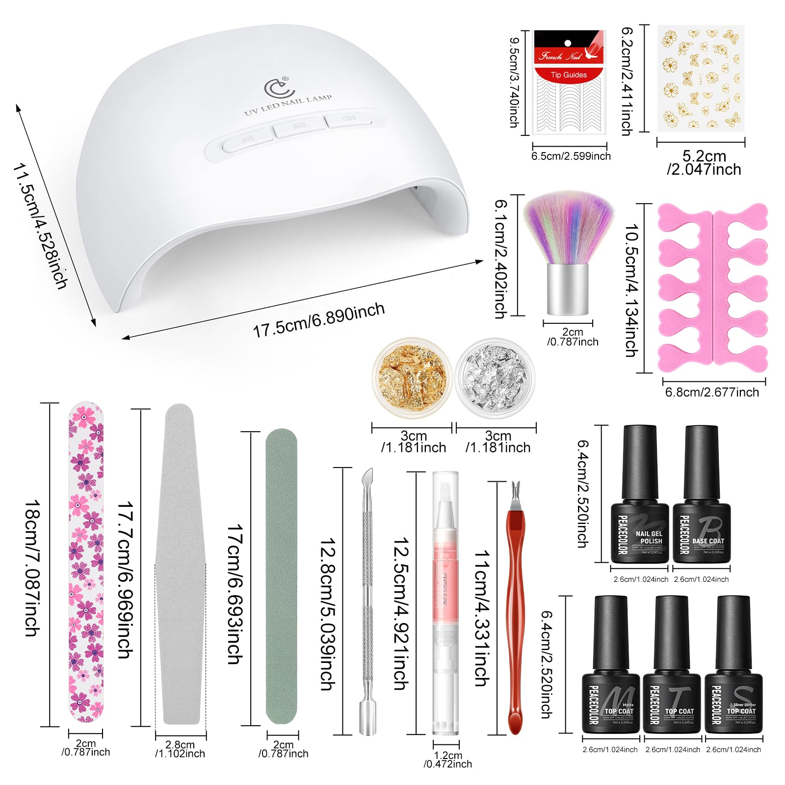PEACECOLOR autocollants pour art des ongles: décorations faciles
