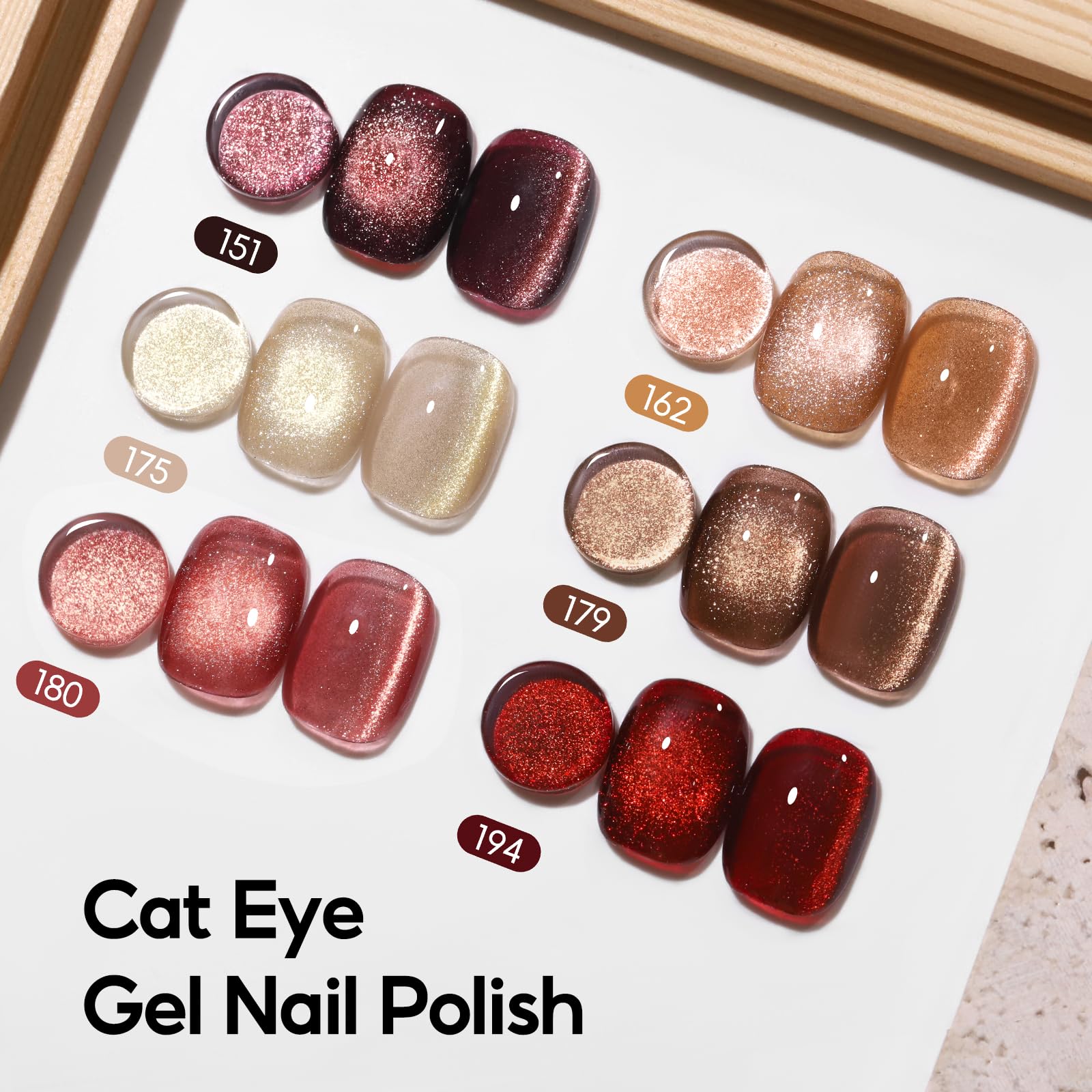 PEACECOLOR Cat Eye Gel vernis-set brun pour une teinte terre chaude.