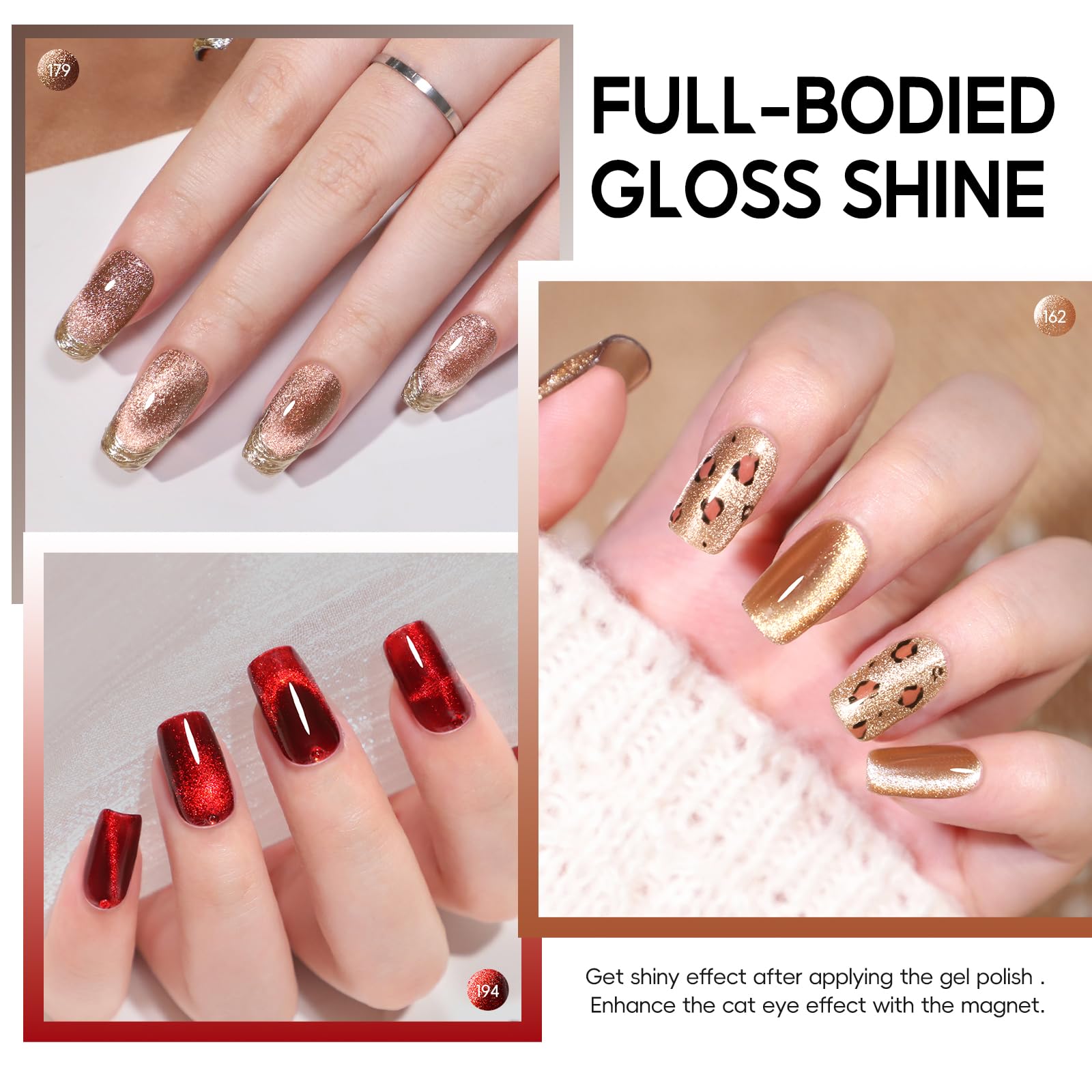 PEACECOLOR Cat Eye Gel vernis-set nude pour un style nude chic.