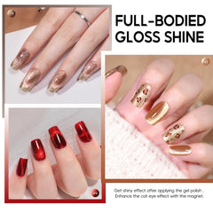 PEACECOLOR Cat Eye Gel vernis-set nude pour un style nude chic.