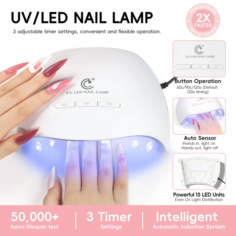 PEACECOLOR feuilles paillettes or: touches scintillantes pour ongles