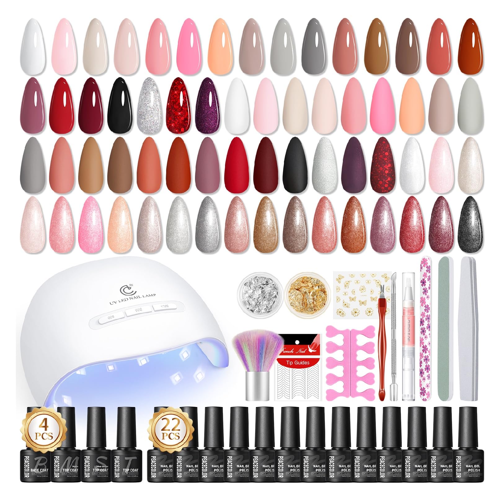 PEACECOLOR kit gel UV: vue générale du kit pour une manucure maison complète