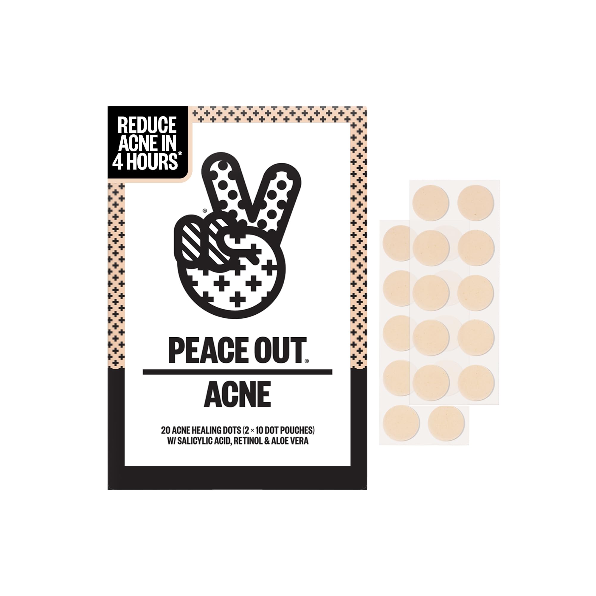 Peace Out Acne Healing Dots on blemish during daytime protection