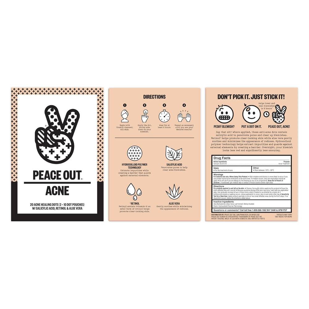 Peace Out patch adheres to skin overnight blemish care