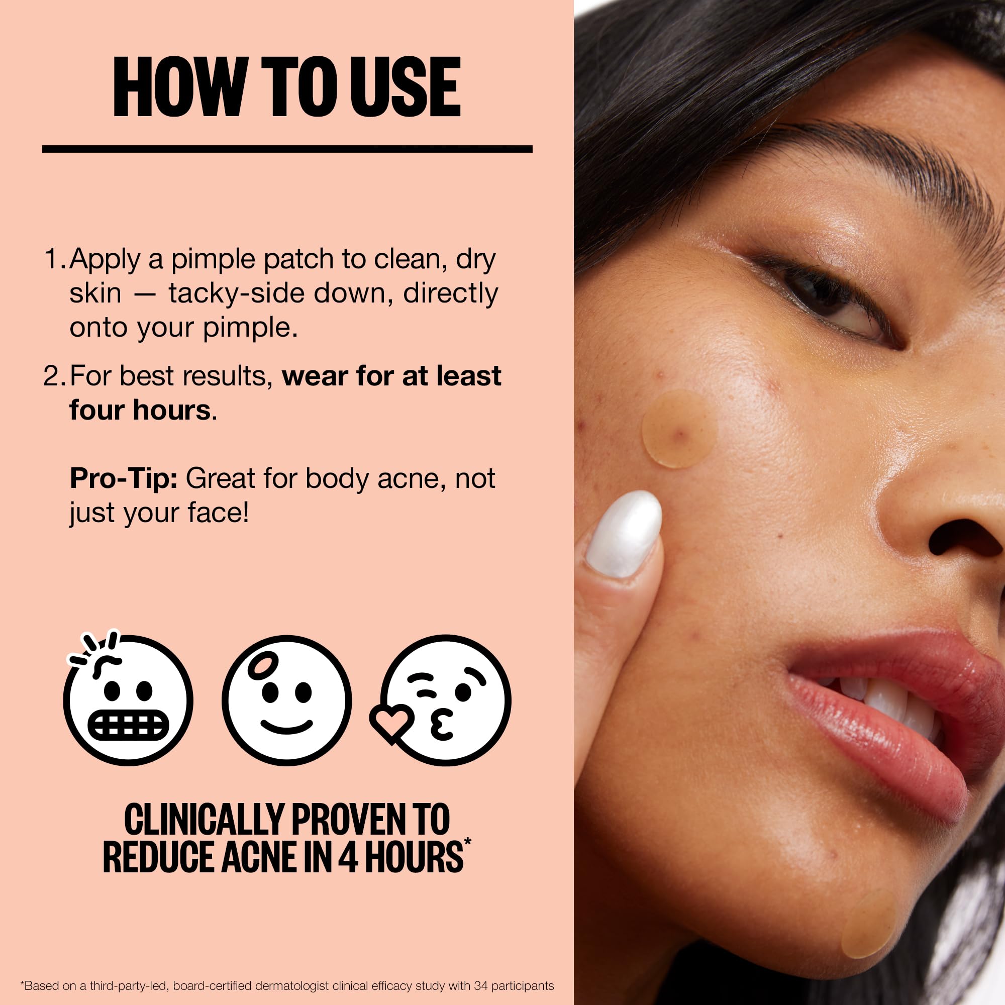 Peace Out patch's thin profile adheres smoothly without tugging