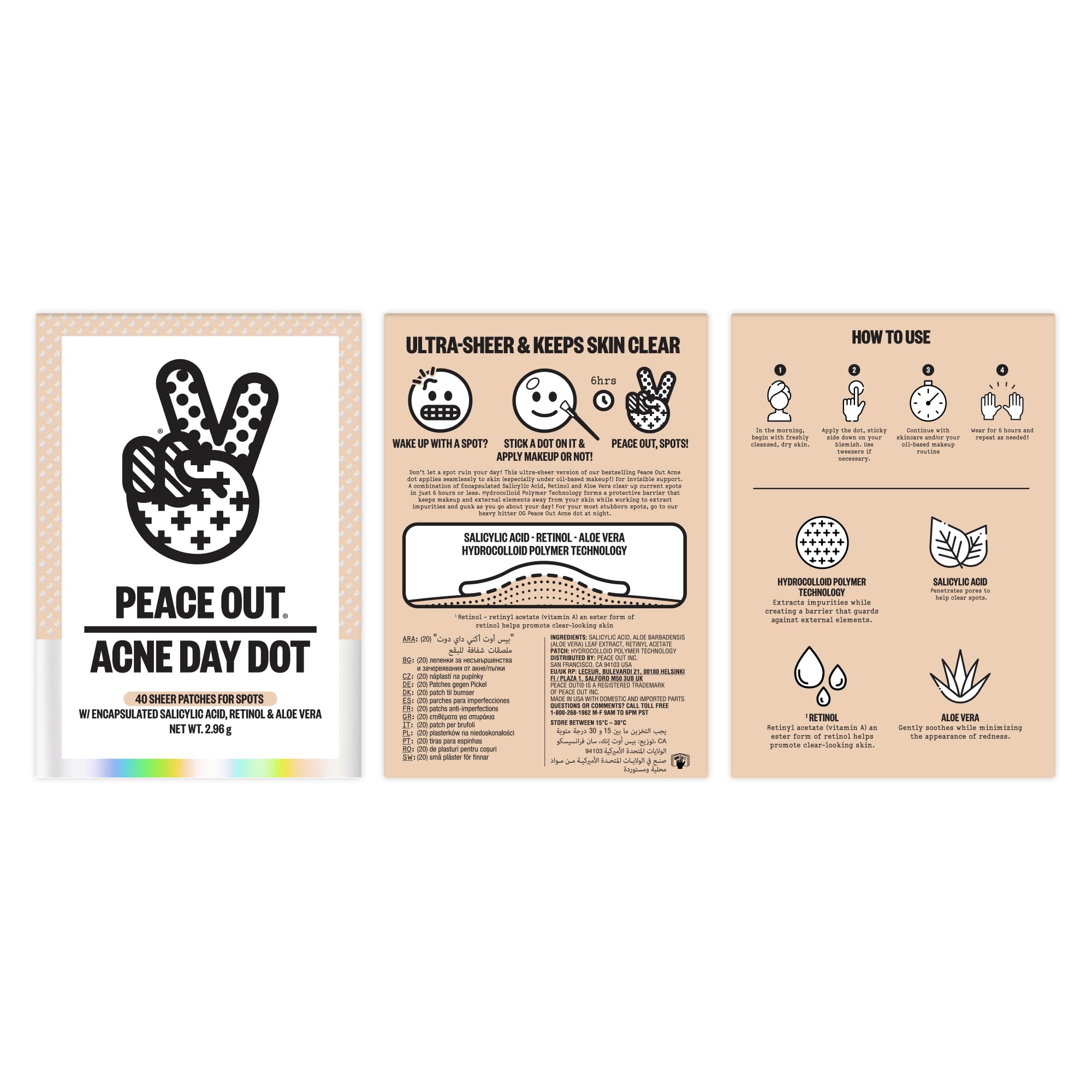 PEACE OUT pansement hydrocolloide fin: patch ultra-fin qui épouse la peau.