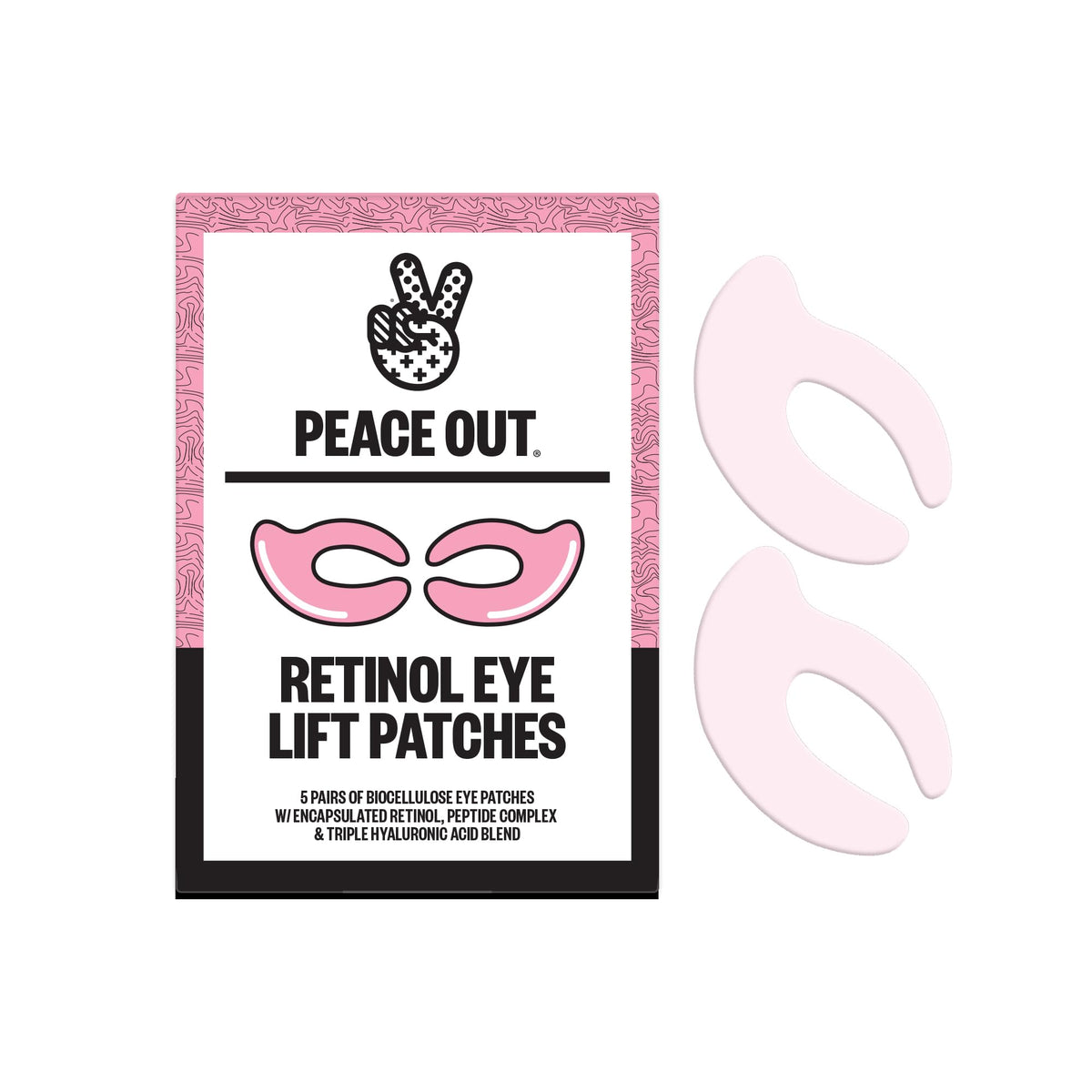 Patchs yeux Peace Out Retinol 360°, regard plus lisse et reposé.