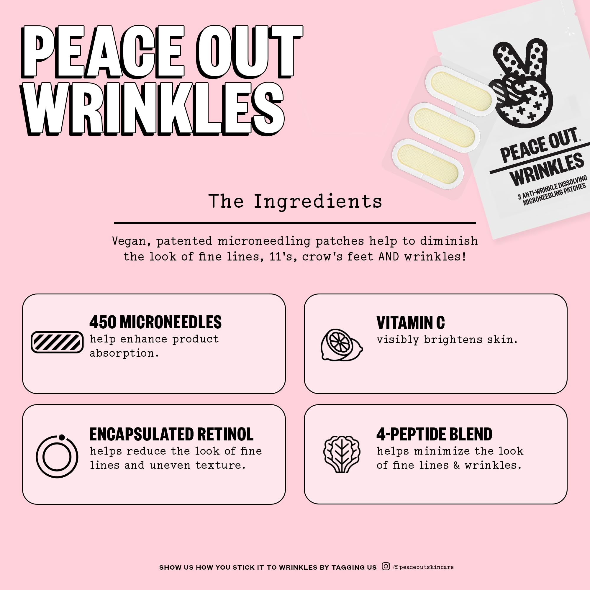 PEACE OUT: utilisation quotidienne sur le visage pour une peau plus lisse.