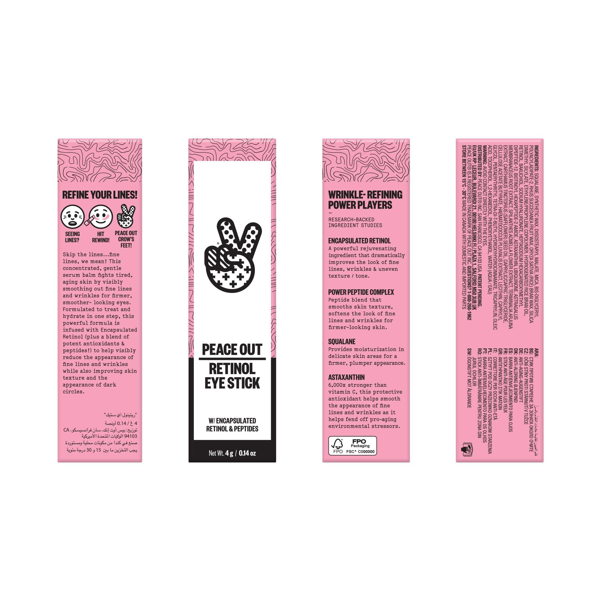PEACE OUT Retinol Eye Jelly Stick montre une texture gel léger et facile à appliquer