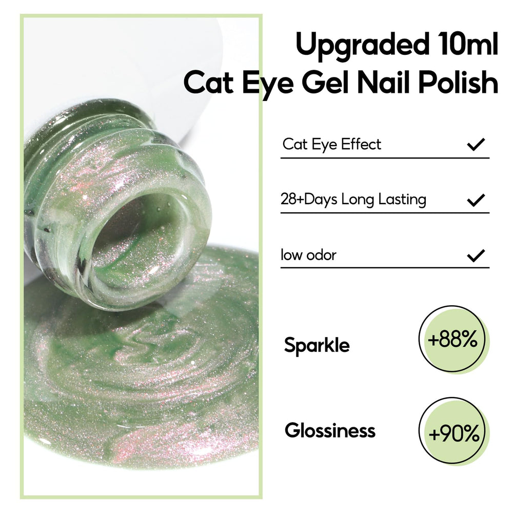 PEACECOLOR Cat Eye glitter rose, look pailleté facile