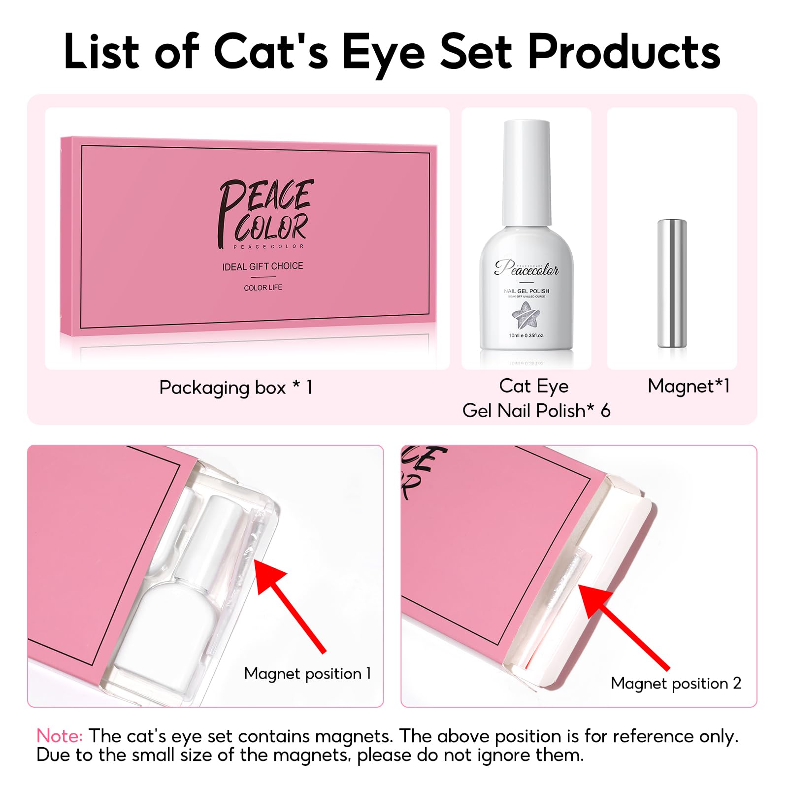 PEACECOLOR Cat Eye kit complet pour salon maison et art des ongles