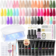 PEACECOLOR kit gel poly-nail: 25 couleurs pour designs variés et durables.