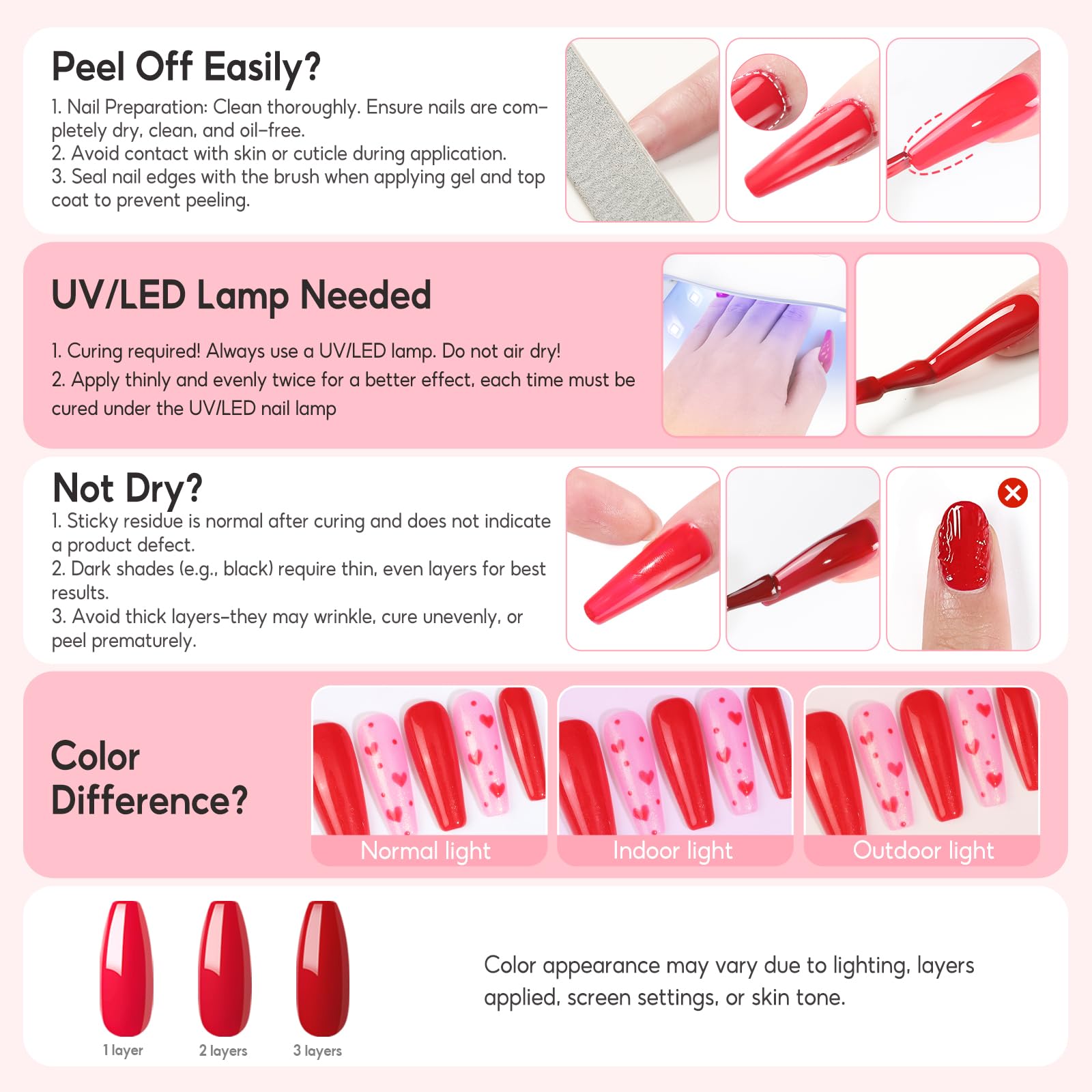 PEACECOLOR outils ongles inclus pour le design et la manucure.