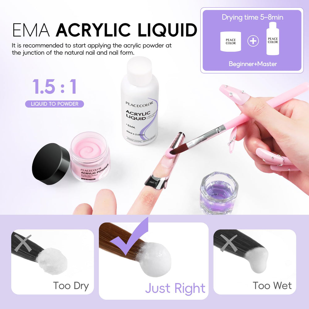 PEACECOLOR poudre acrylique 11 teintes pour variations infinies de couleurs.