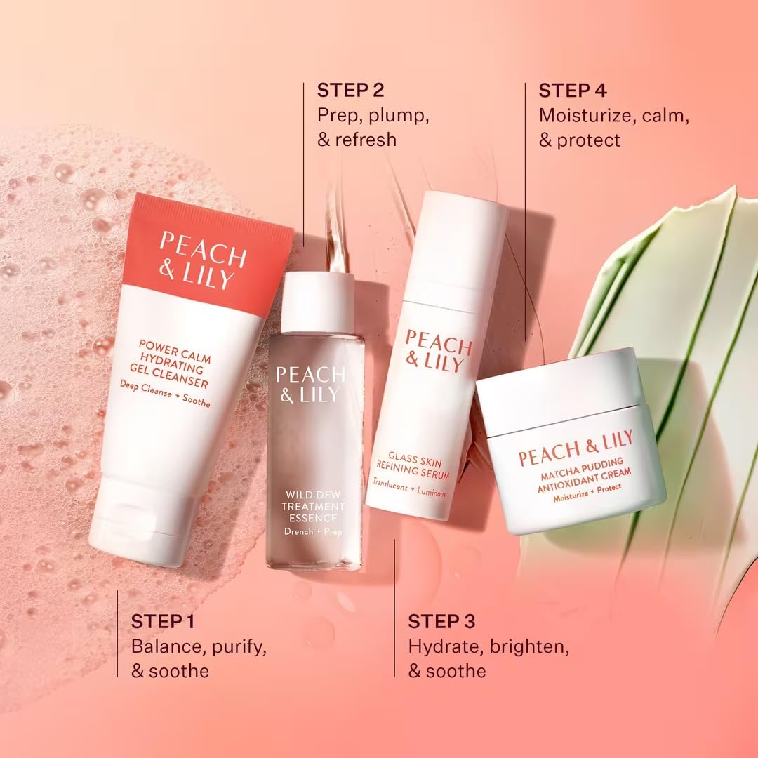 Application étape 1 Peach & Lily – nettoyage en douceur