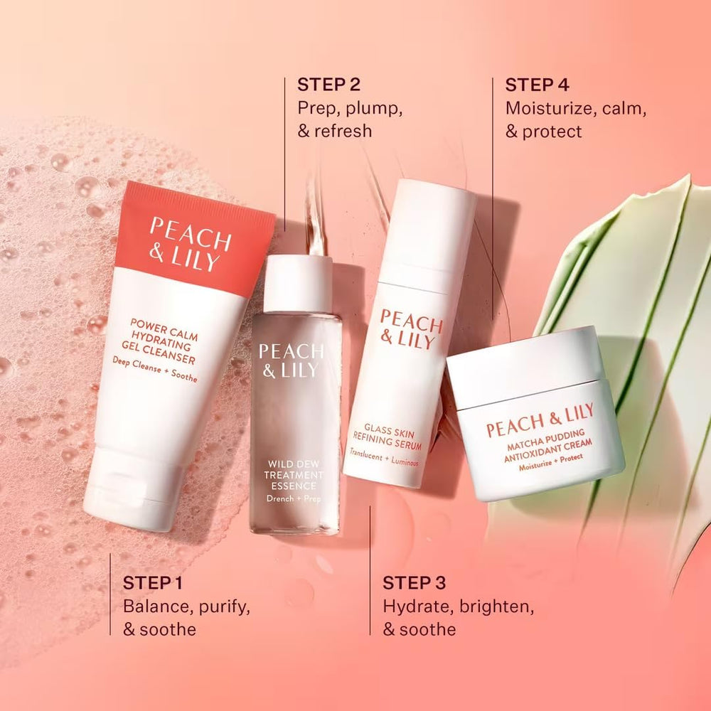 Application étape 1 Peach & Lily – nettoyage en douceur