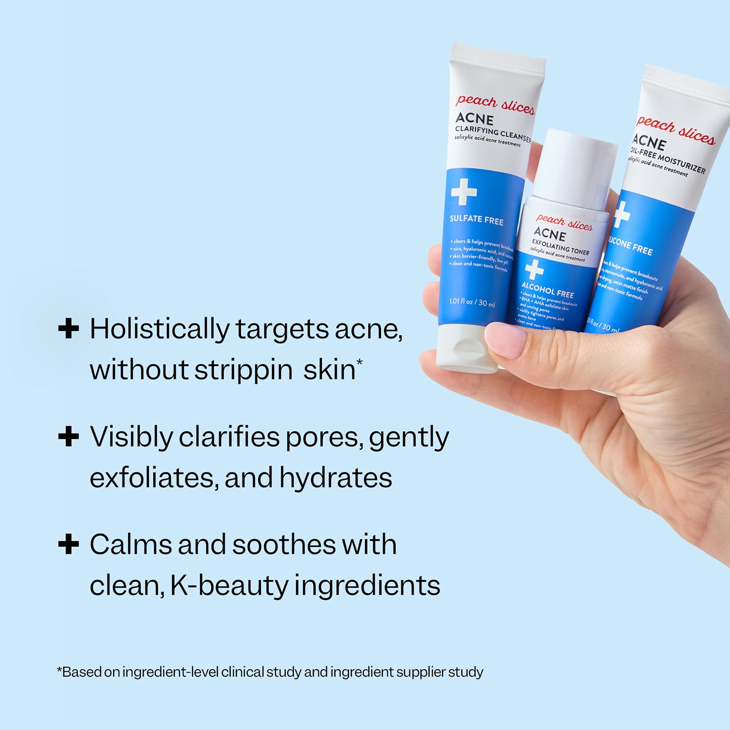 Nettoyant Peach Slices pour l'acné : nettoie en douceur et prépare la peau.