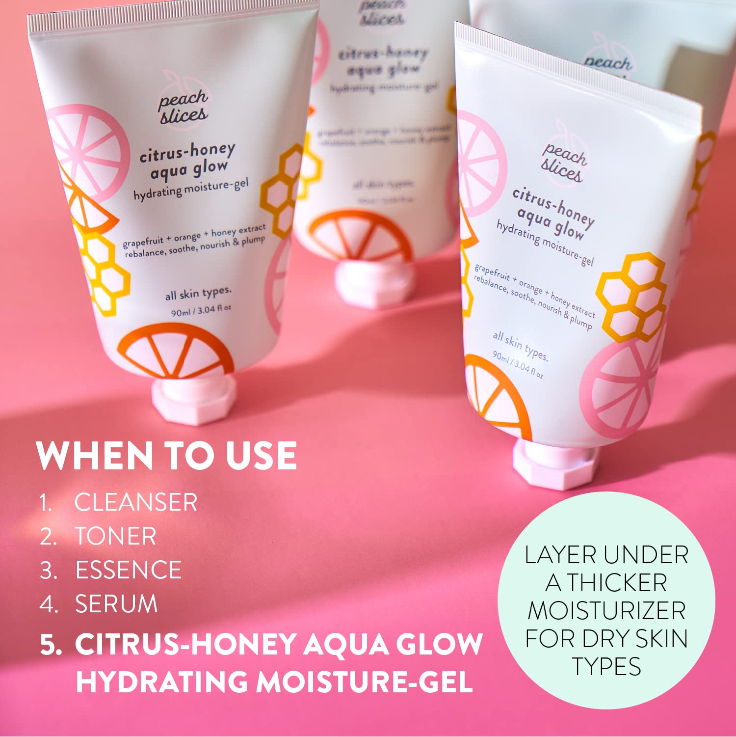 Routine K-beauty Peach Slices étape finale légère