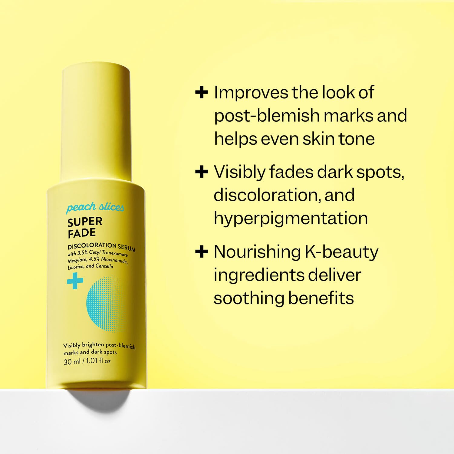 Ingrédients K-beauty de Peach Slices pour un teint plus uniforme.