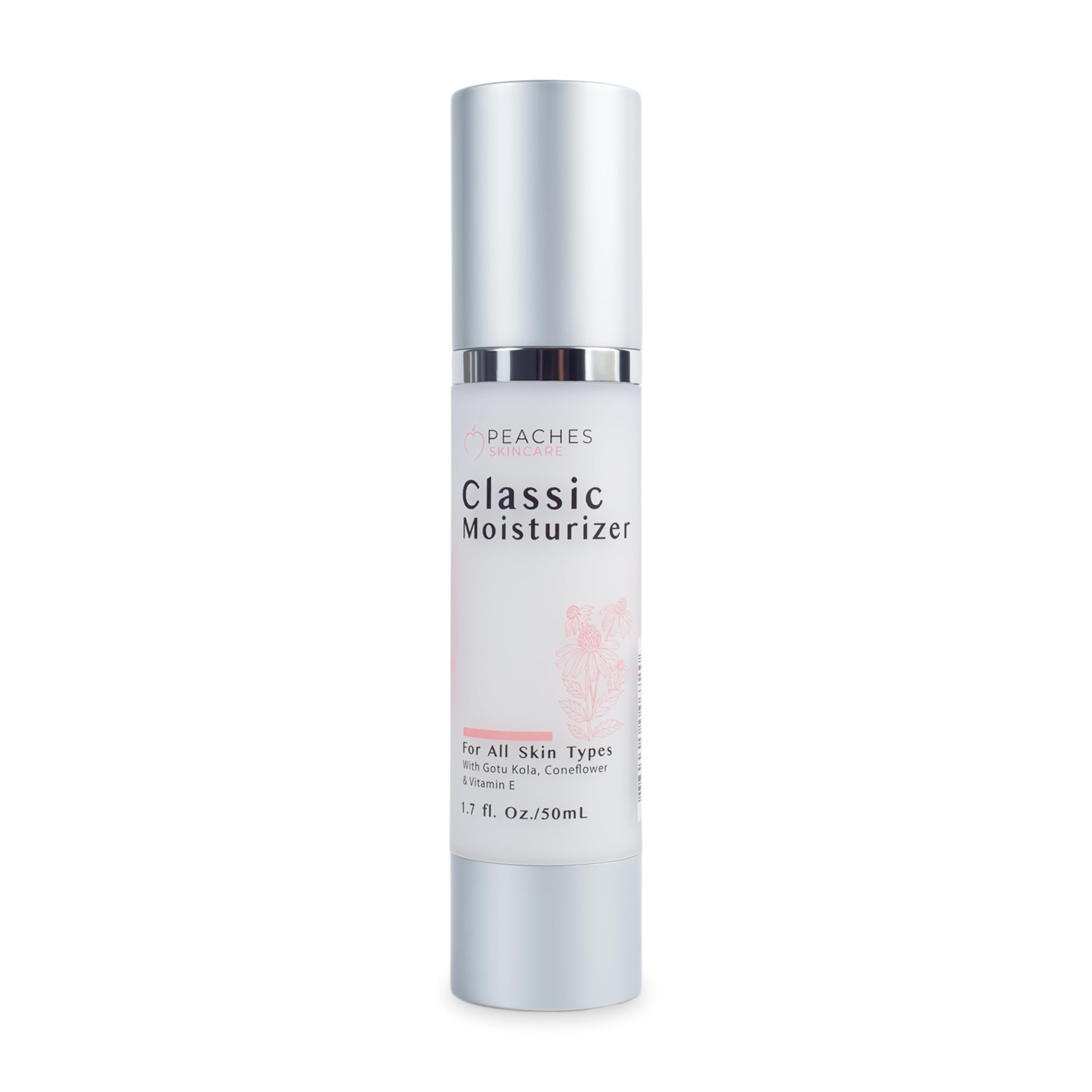 Peaches Skincare : bouteille crème visage, hydratante et légère pour tous les types.