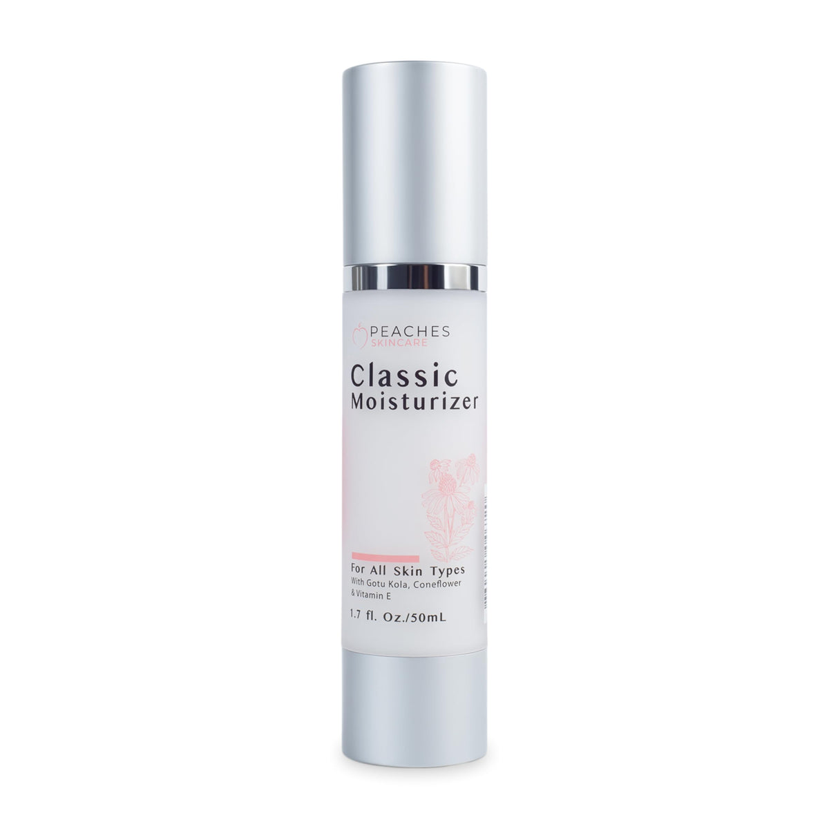 Peaches Skincare : bouteille crème visage, hydratante et légère pour tous les types.
