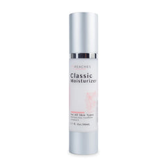 Peaches Skincare : bouteille crème visage, hydratante et légère pour tous les types.