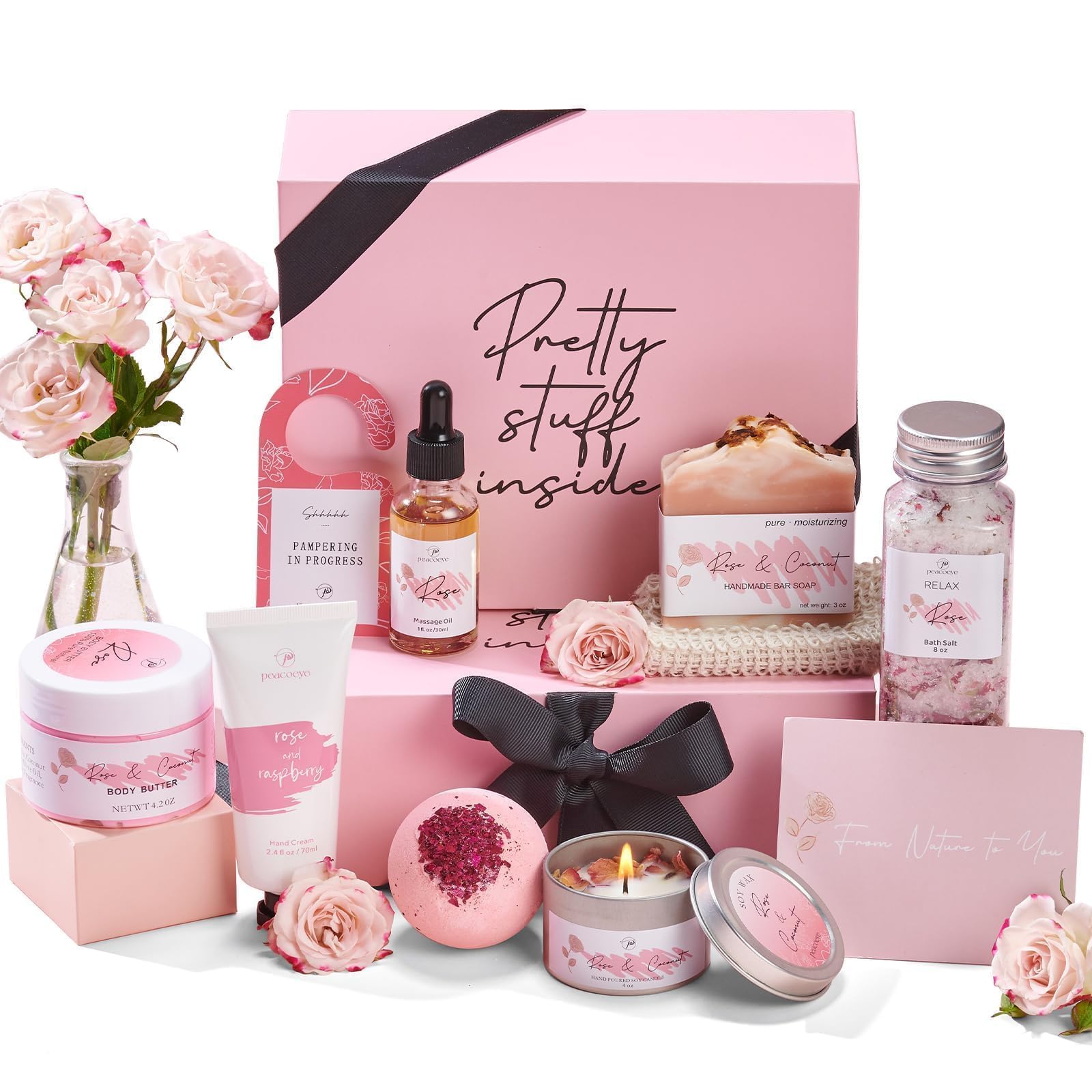 Bougie Peacoeye rose-petales, ambiance spa apaisante à domicile