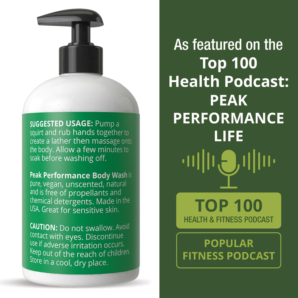 Peak Performance Formule vegan sans allergènes courants pour peau sensible.