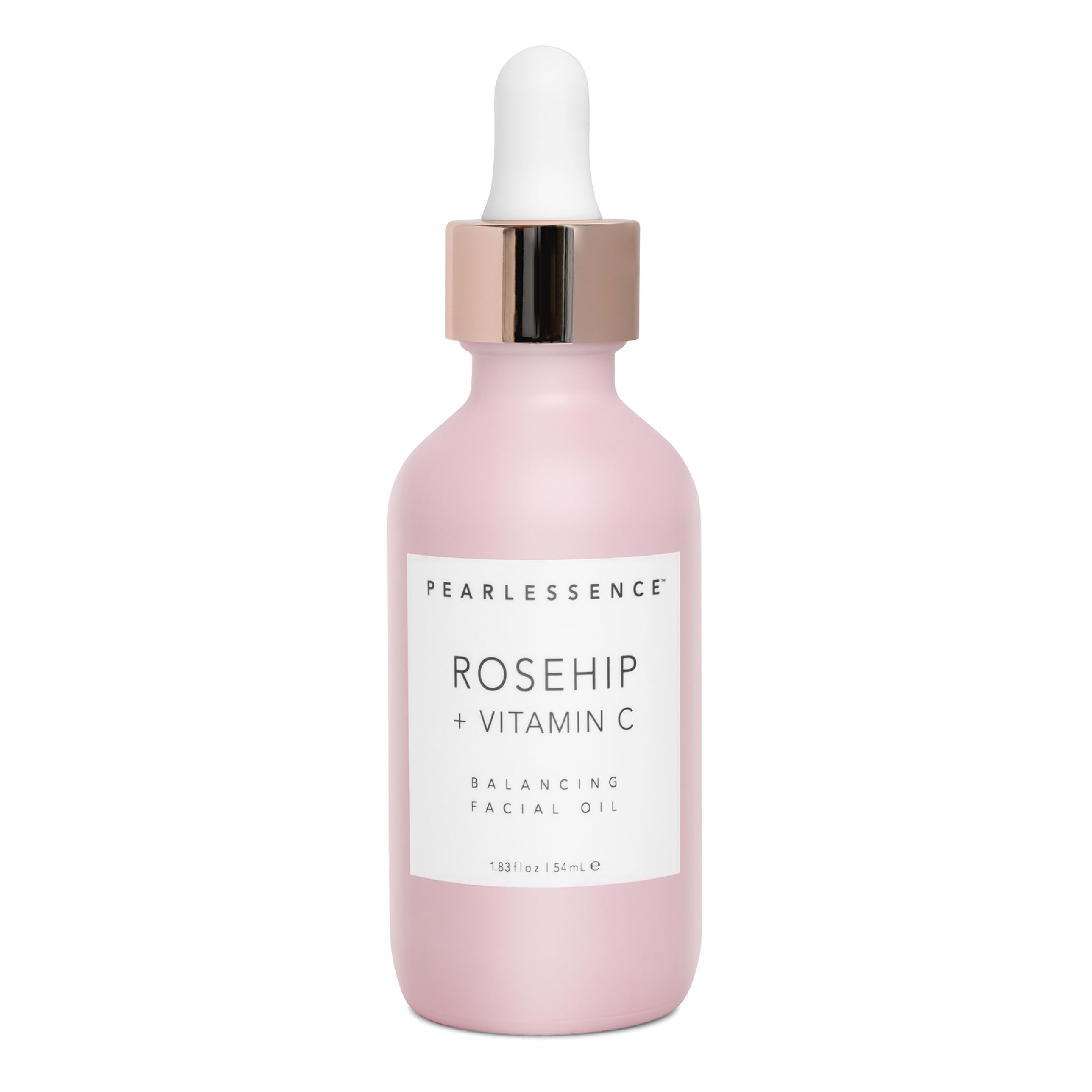 Pearlessence huile visage rose musquée en flacon, hydratation rapide.