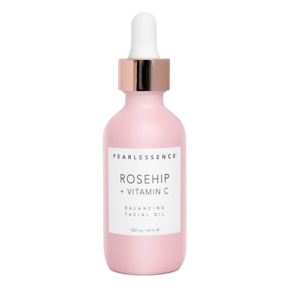 Pearlessence huile visage rose musquée en flacon, hydratation rapide.