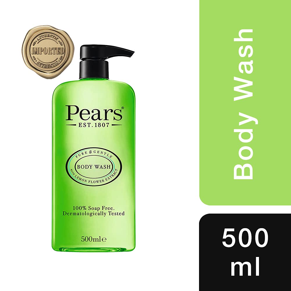 Pears gel douche huile claire avec extrait de citron et fleurs, nettoyer en douceur.