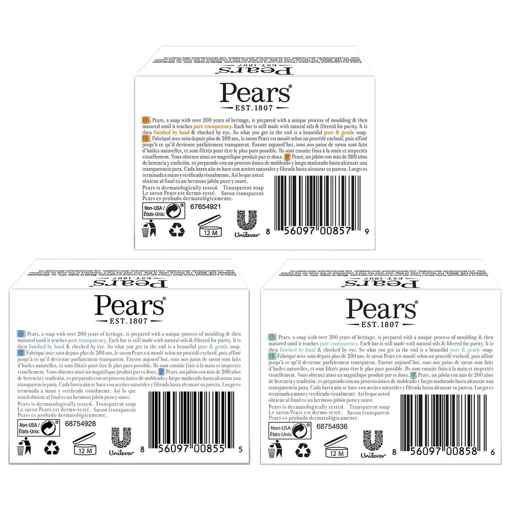 Pears Savon glycérine bleu translucide, douceur et fraîcheur pour le visage