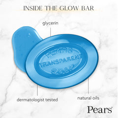 Pears savon glycérine mousse bleu menthe pour une application légère