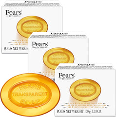 Savon Pears pur et doux, barre ambrée translucide hydratation durable