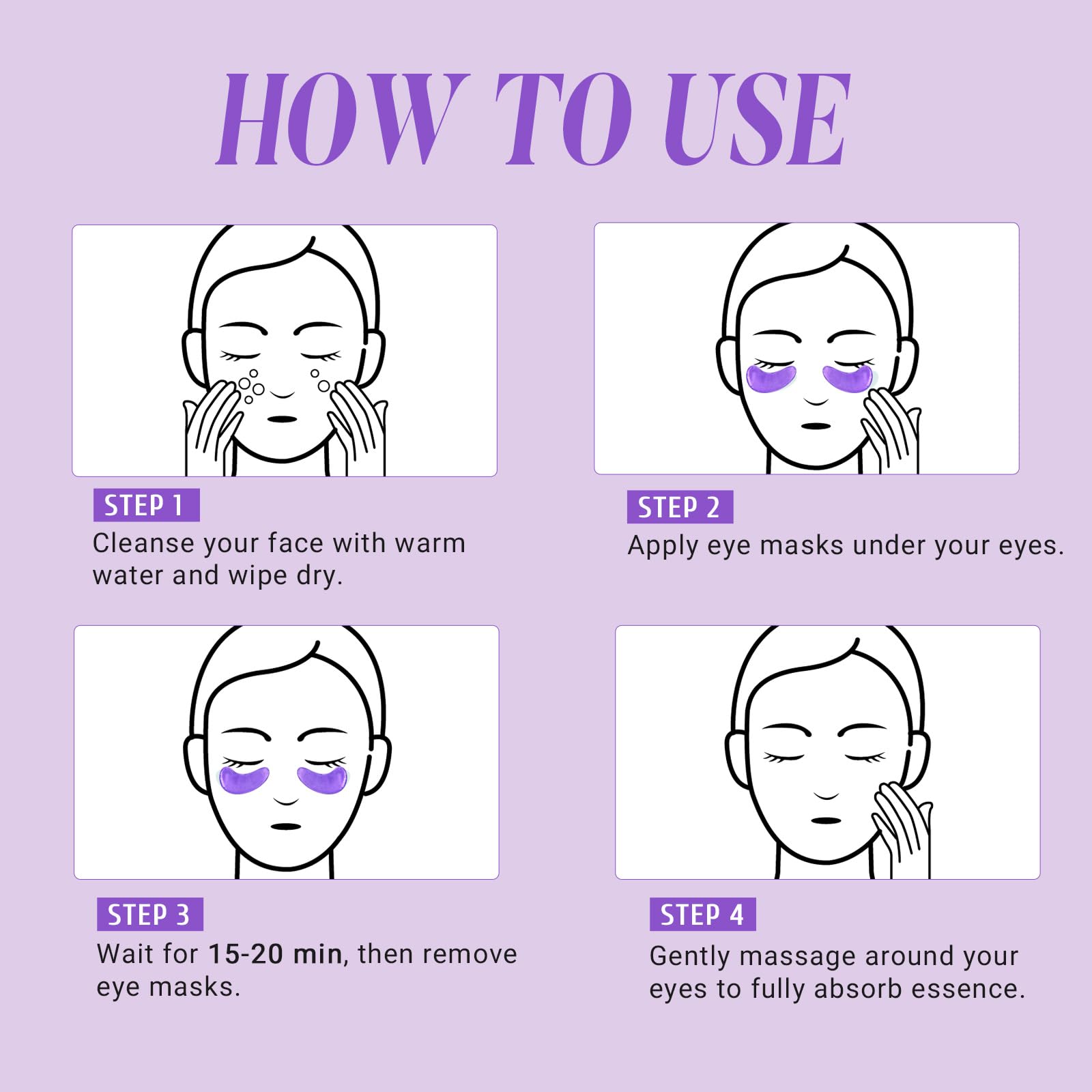 Pose des patchs Peauamie sur le contour des yeux dans une routine quotidienne.