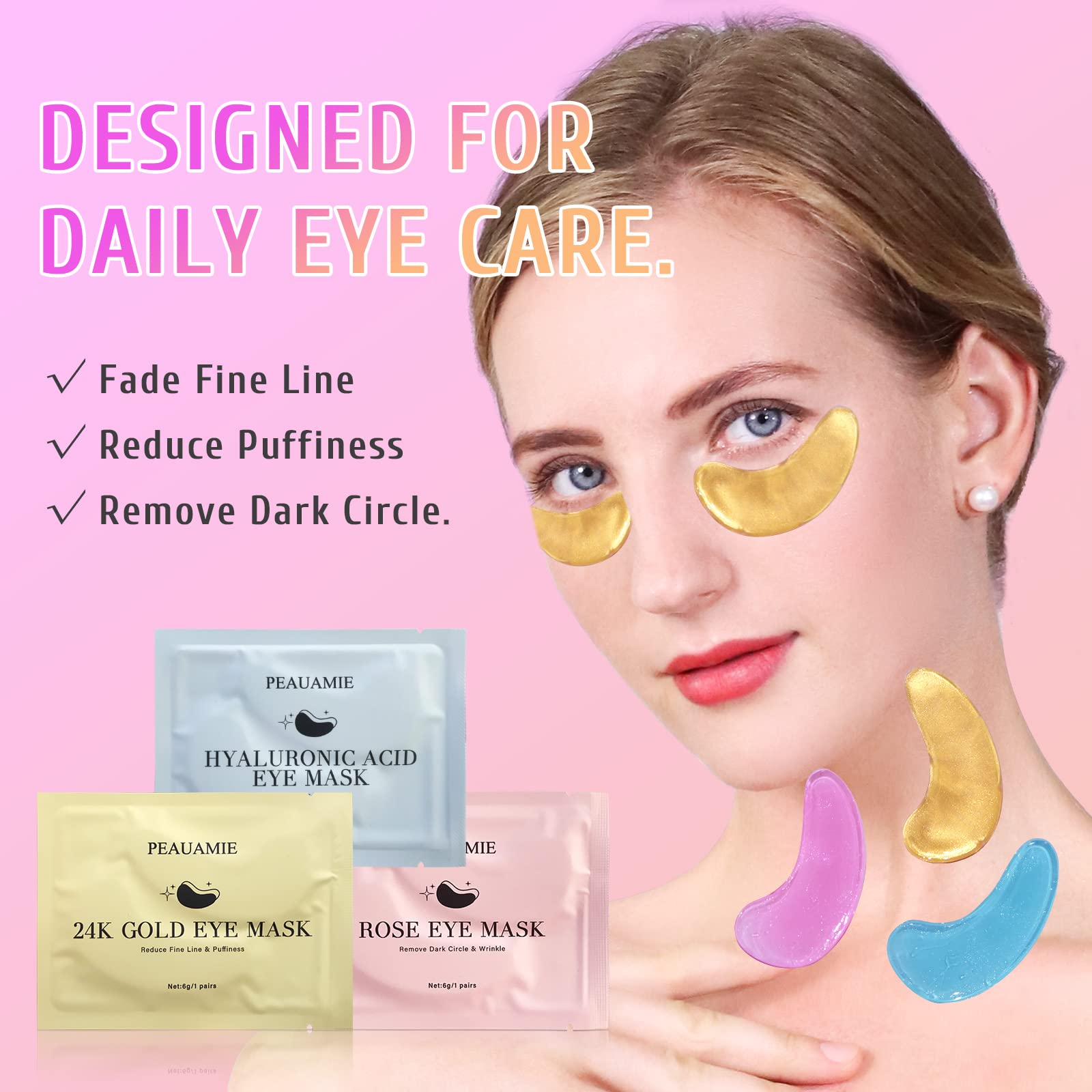 Masque yeux hyaluronique Peauamie, hydrate en profondeur et réduit la sécheresse