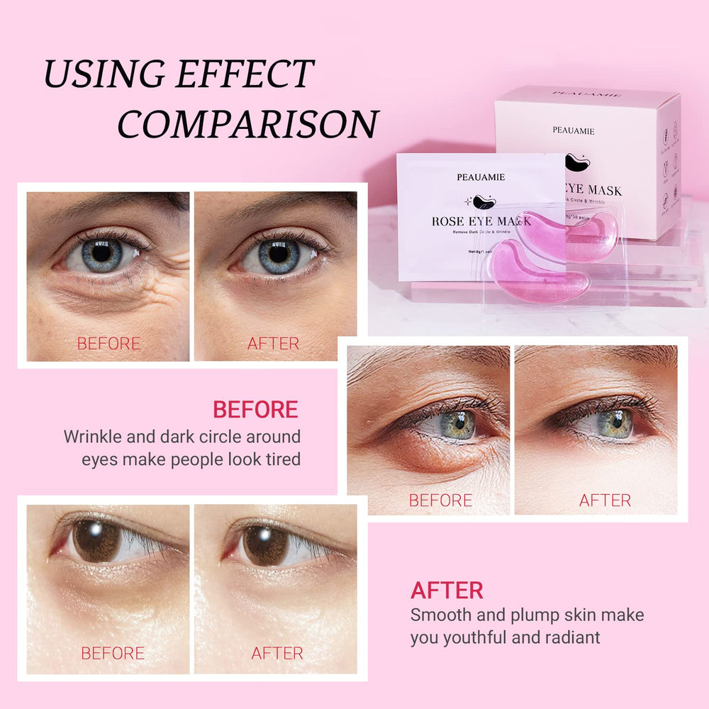 PEAUAMIE masque yeux rose, aloé véra apaise et rafraîchit.