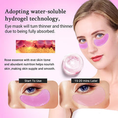 PEAUAMIE masque yeux rose, application facile et rapide pour hydrater le contour.