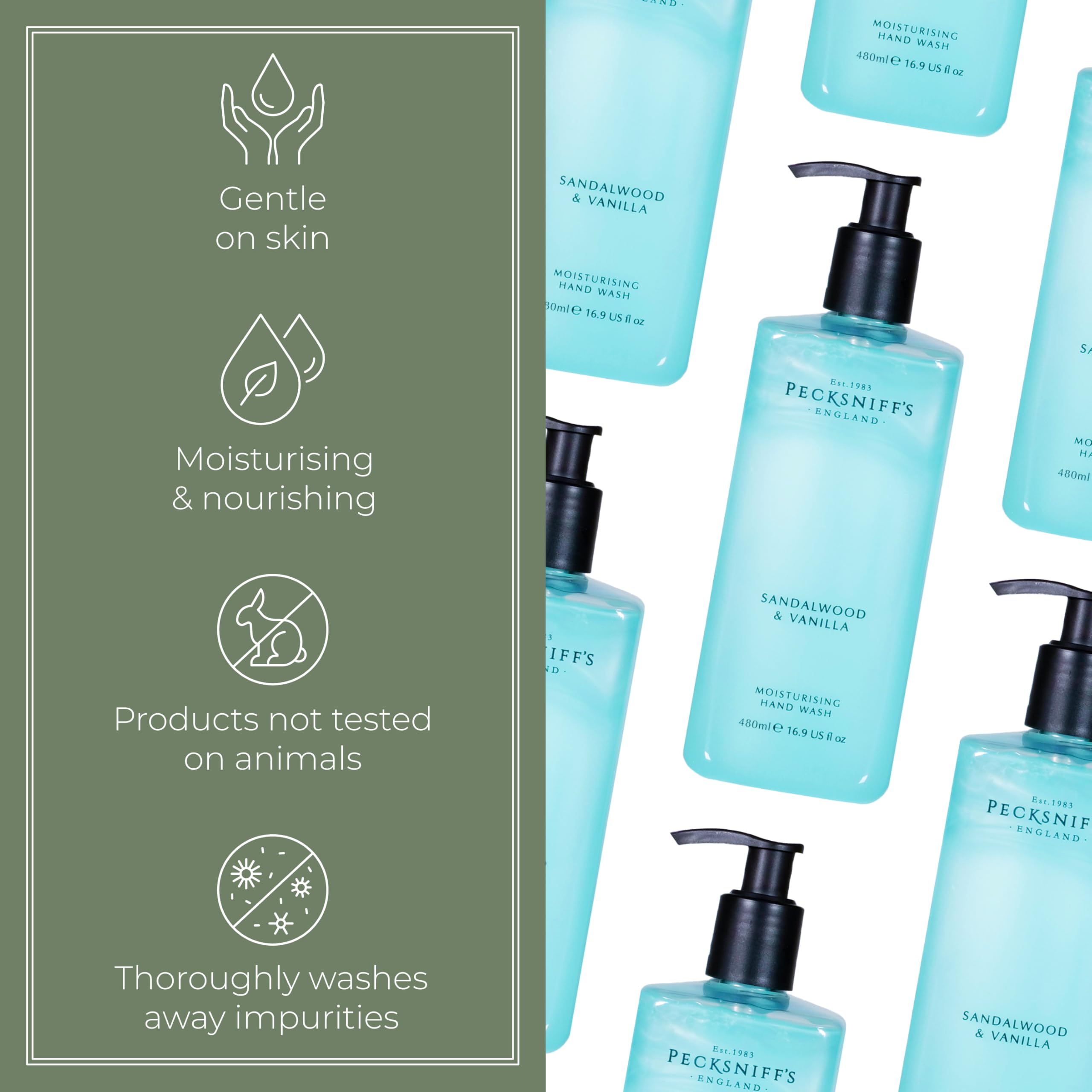 Pecksniff's Lavage Mains Santal-Vanille: mousse généreuse pour une sensation riche.