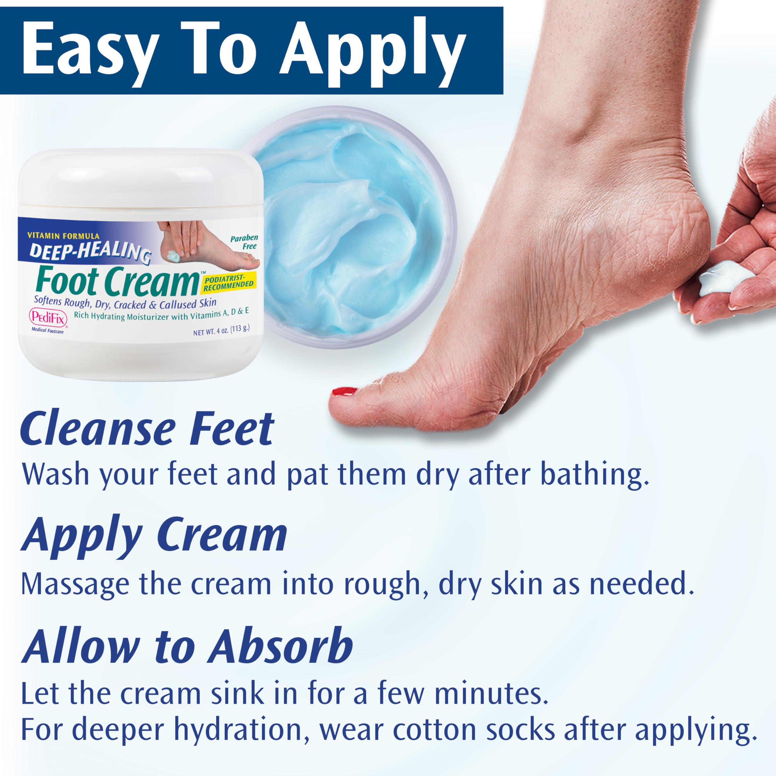 Pedifix Crème Pieds, aide à réparer fissures, confort durable