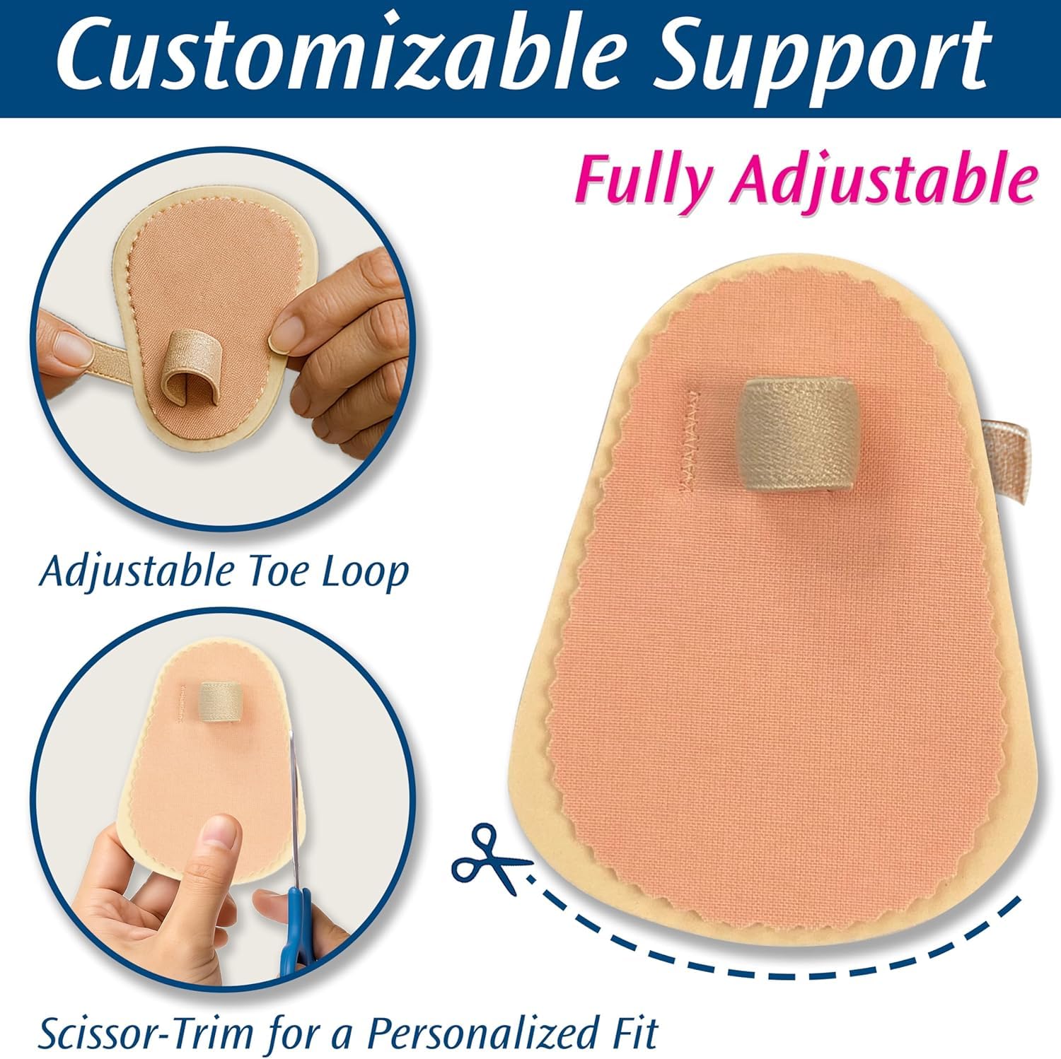 Pedifix design ajustable – positionnement personnalisé des orteils.