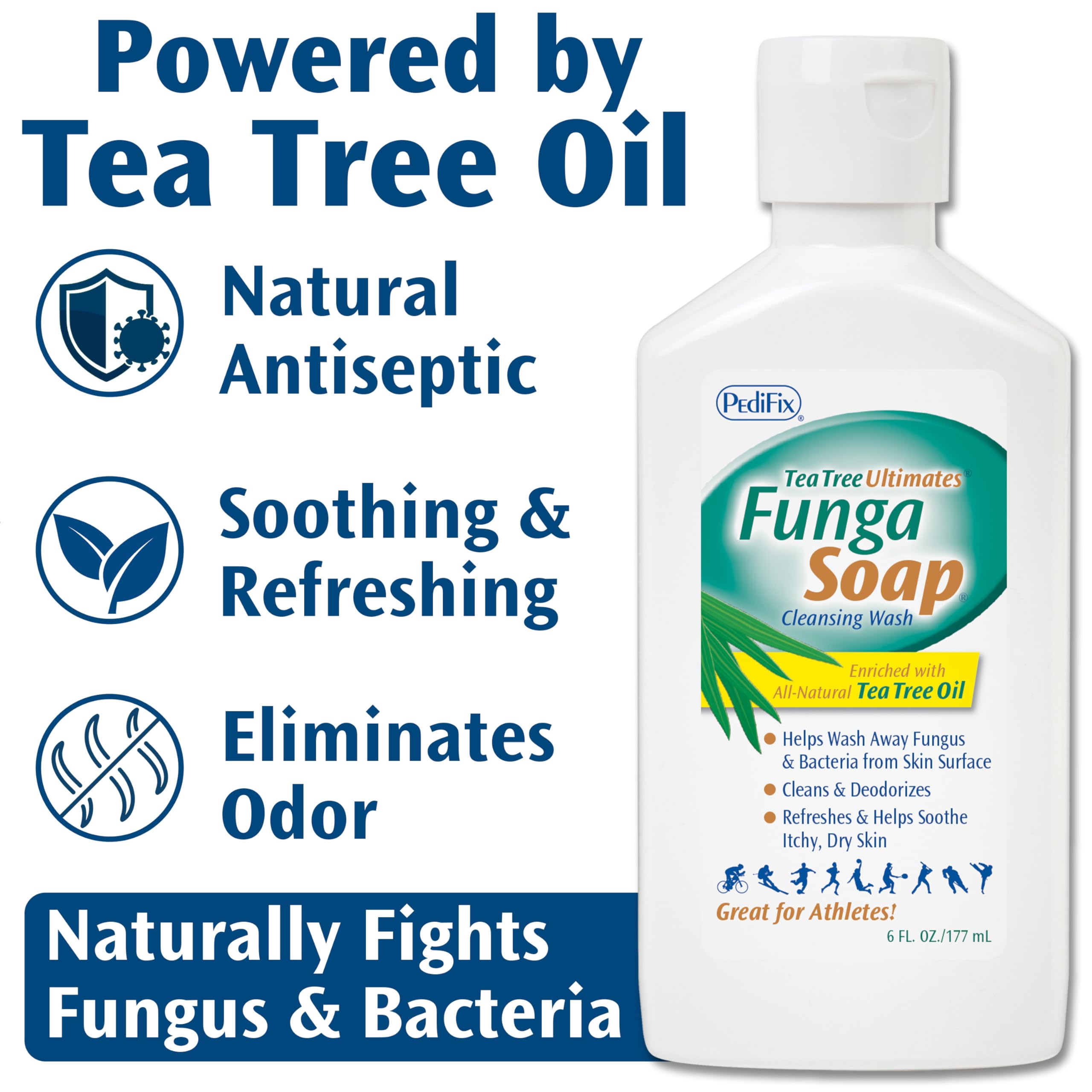 Nettoyant corporel quotidien FungaSoap à base naturelle.