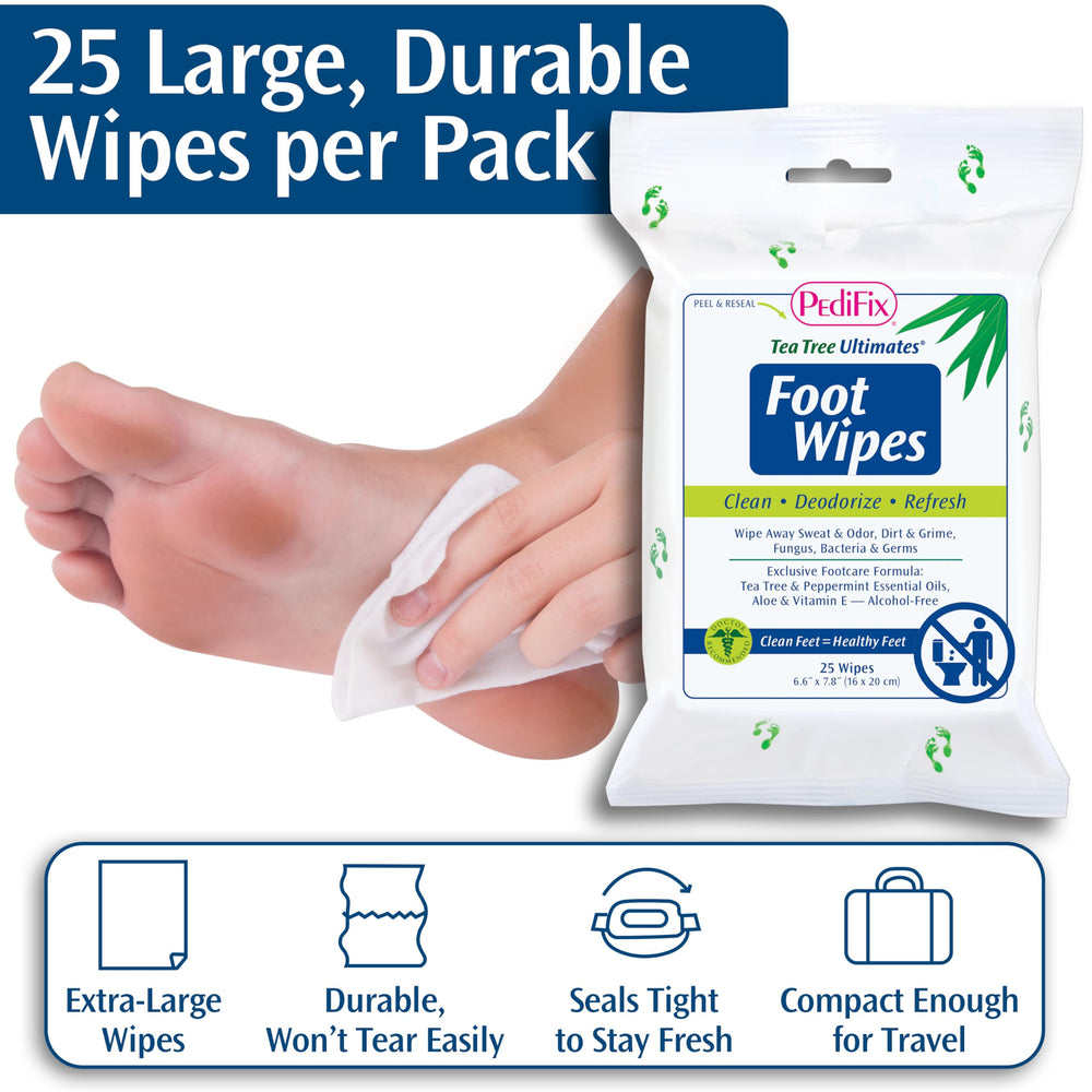 Lingettes PediFix pieds-voyage-compactes: hygiène pratique en déplacement.
