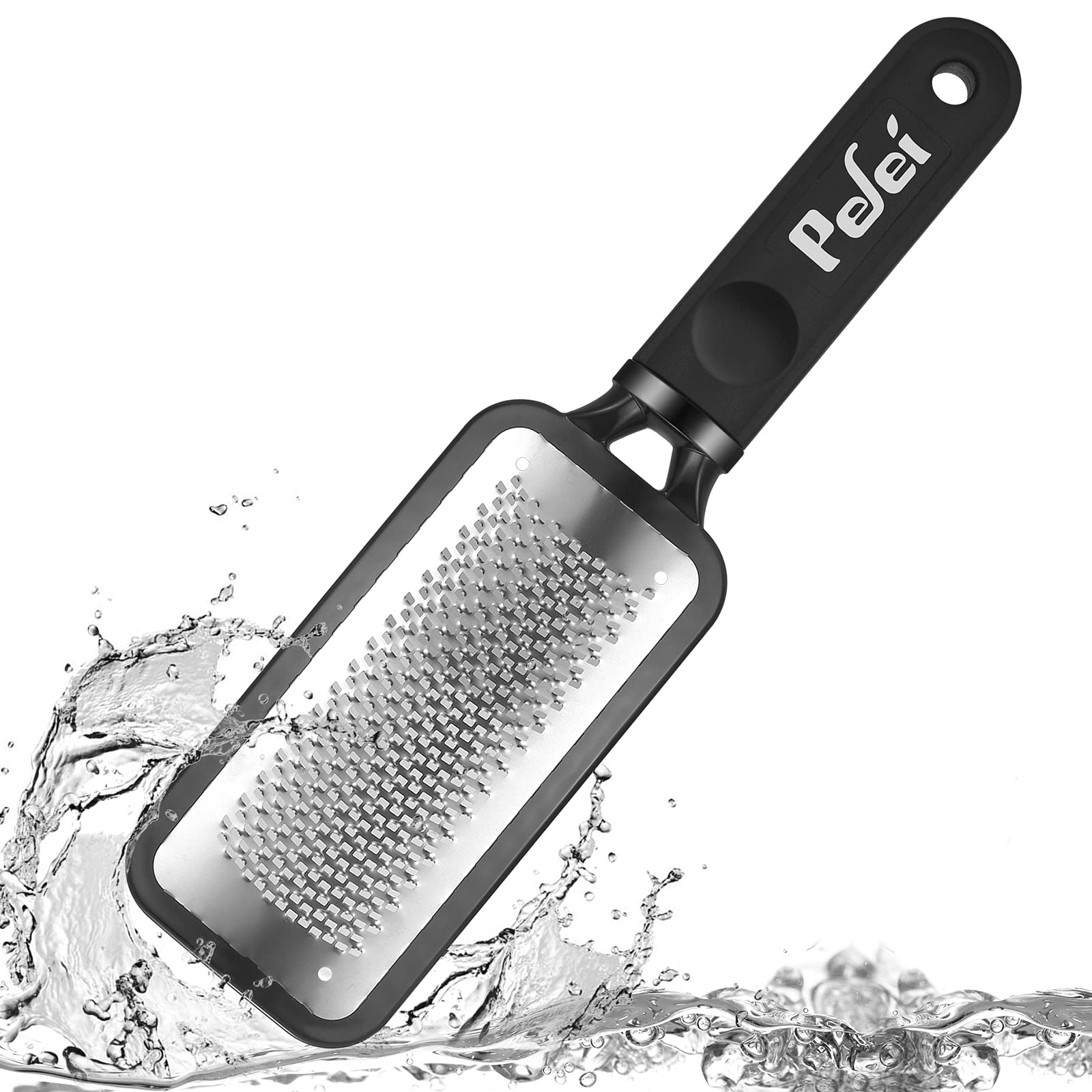 Pefei rasp-pied acier inoxydable, design ergonomique offrant une prise en main confortable.