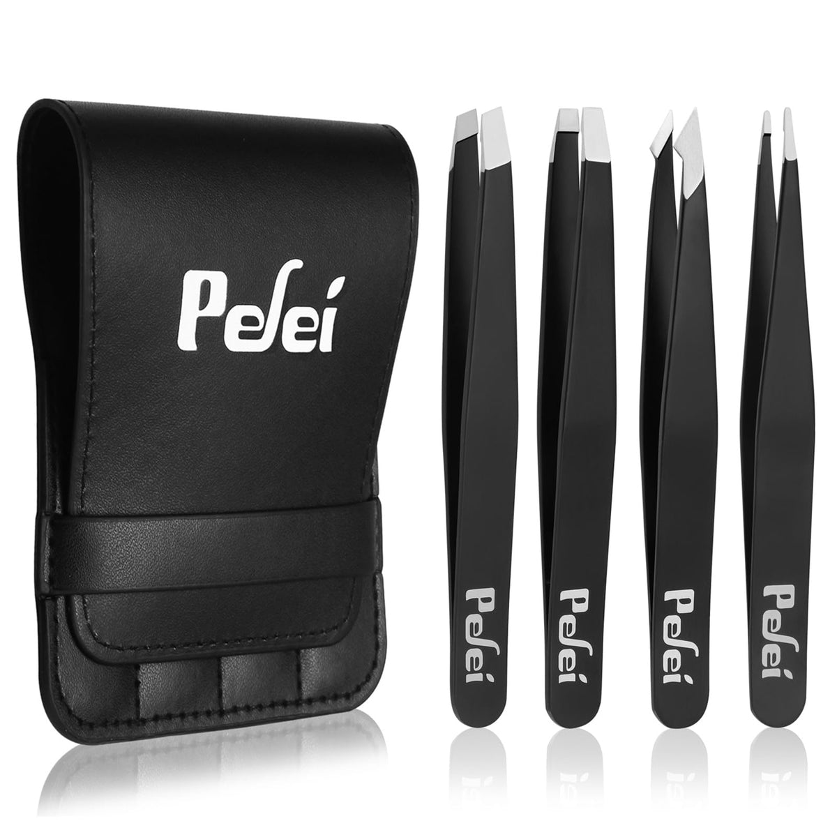 Pefei pinces classiques noir, précision pour les sourcils et le visage.