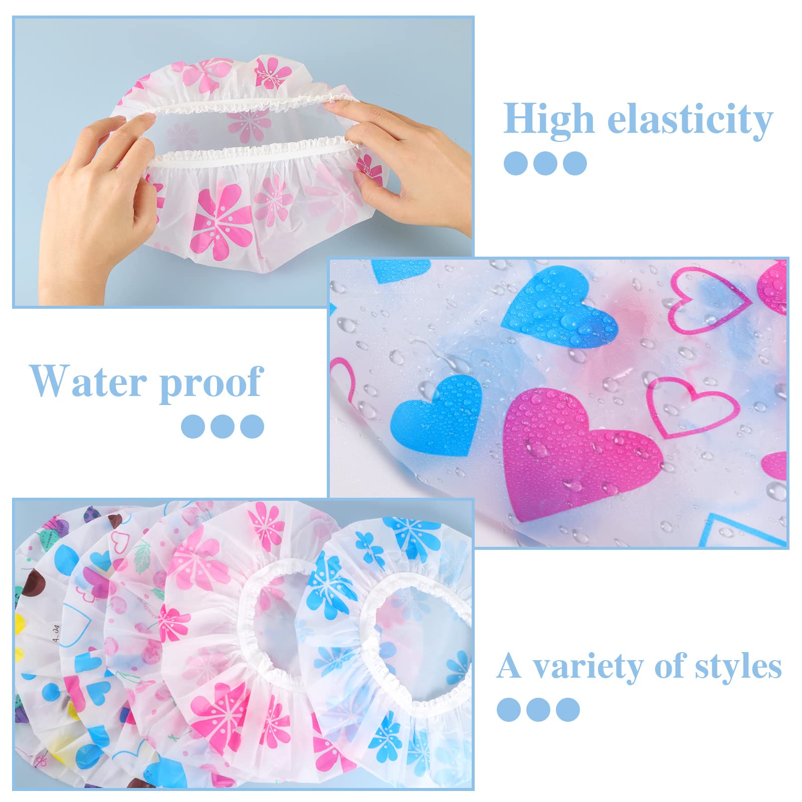 Pengxiaomei bonnet de douche simple pour femmes, hommes et enfants.